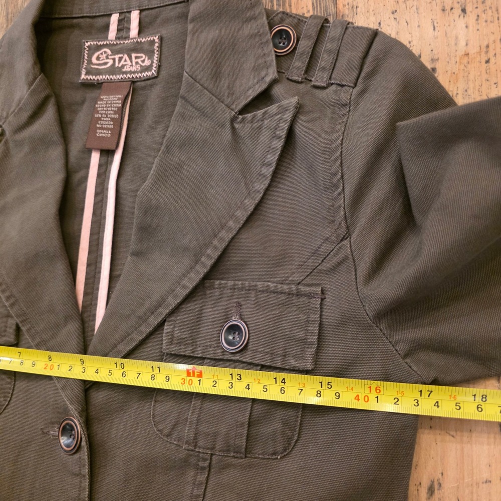 STAR JEANS Y2K Military-Inspired Jacket‎ Sz S Cargo Blazer Grunge Streetwear - Picture 5 of 7